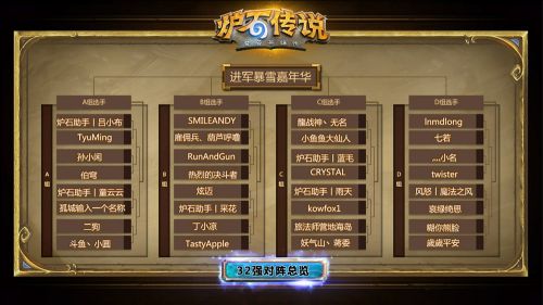 《炉石传说》中国锦标赛 32强分组产生