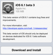 苹果面向开发者放出iOS 6.1 beta 3