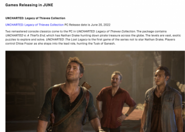 Epic 确认：《神秘海域：盗贼遗产合集》PC 版 6 月 20 日上线