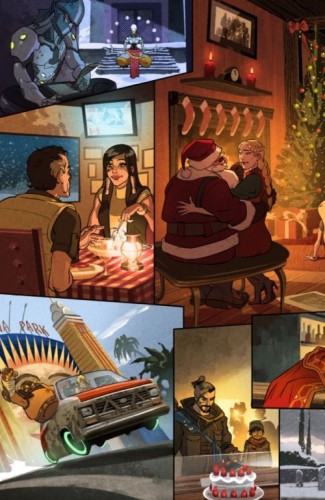 《守望先锋》12月21日漫画映象 猎空圣诞节与女生热吻
