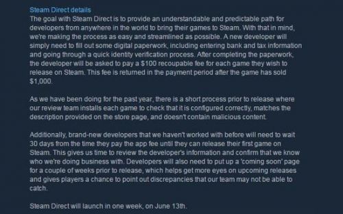 Steam新系统Steam Direct 将于6月13日正式上线