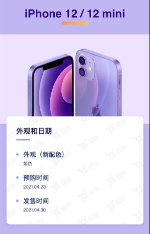 iPhone12紫色预售时间  iPhone12紫色多少钱