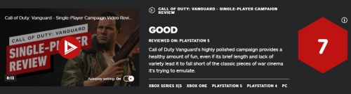 《使命召唤18：先锋》11月5日发售 单人战役IGN7分好评