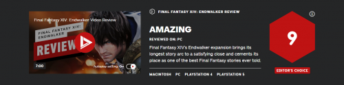 IGN打分《最终幻想14》6.0新资料片：9分惊艳之作